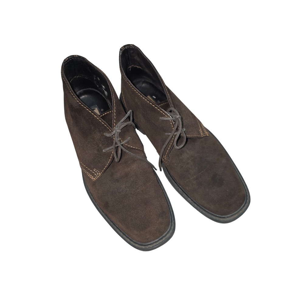 Natha Studio Mens Brown Suede Chukka Boots 520054 Square Toe Lace Up Size 9.5